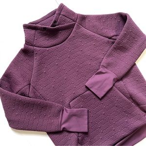 Athleta Jacquard Elevation Burgundy Pullover Sweatshirt